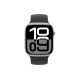 Apple Watch S10 42 мм с серебристым алюминиевым корпусом и чёрной лентой Solo Loop