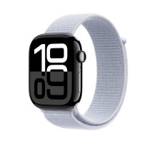 Apple Watch S10 42mm Jet Black Aluminium Case with Blue Cloud Sport Loop 