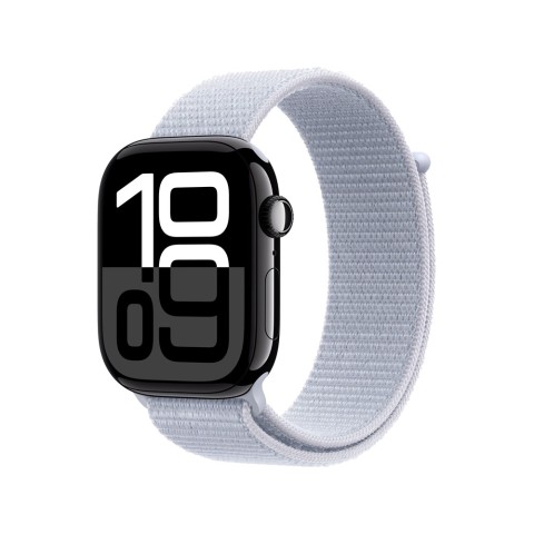 Apple Watch S10 42mm Jet Black Aluminium Case with Blue Cloud Sport Loop