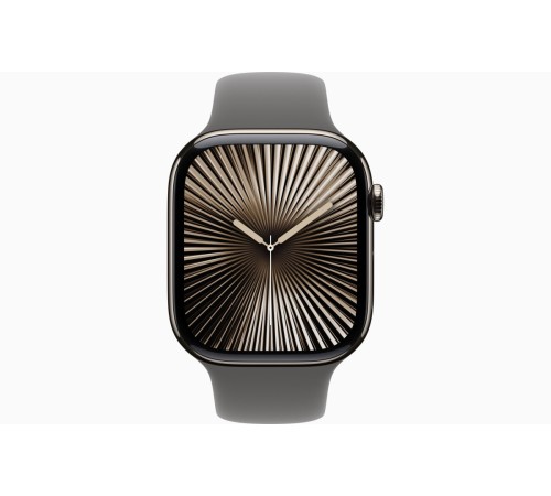 Apple Watch S10 42 мм в корпусе из натурального титана с ремешком Stone Gray Sport, размер M/L (HK) — новинка в ассортименте