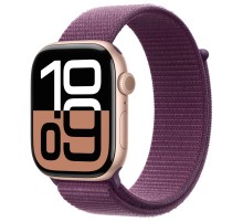 Apple Watch S10 46mm GPS + Cellular Rose Gold Aluminum Case with Plum Sport Loop 