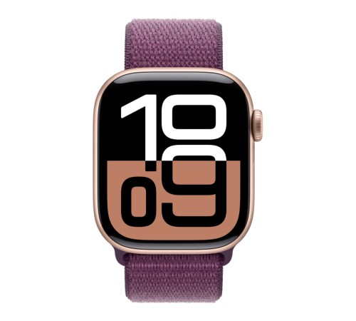 Apple Watch S10 46mm GPS + Cellular Rose Gold Aluminum Case with Plum Sport Loop 