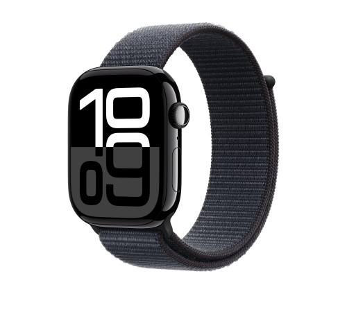 Роскошные Apple Watch S10 46 мм в алюминиевом корпусе Jet Black с ремешком Sport Loop Ink
