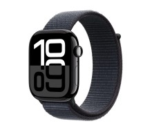 Apple Watch S10 42mm Aluminium Jet Black Case with Ink Sport Loop MWWG3