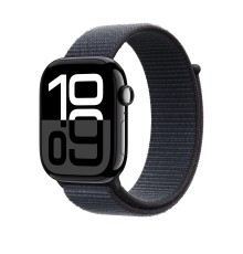 Apple Watch S10 42mm Aluminium Jet Black Case with Ink Sport Loop MWWG3