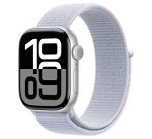 Apple Watch S10 46mm Silver Aluminum Case with Blue Cloud Sport Loop (MWWN3)