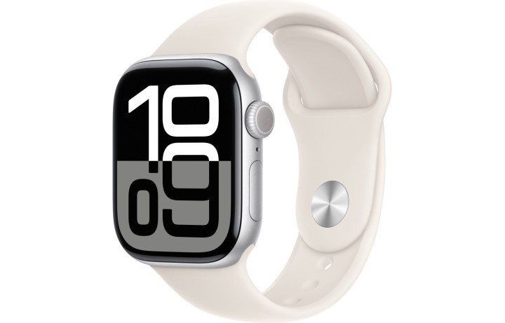 Apple Watch S10 42mm Silver Aluminium Case with with Starlight Sport Band  M/L
