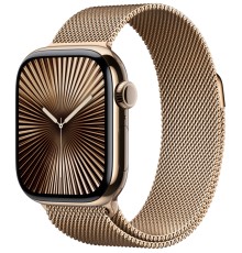 Apple Watch S10 42mm Gold Titanium Case with Gold Milanese Loop