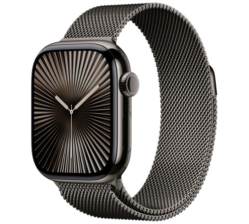 Apple Watch S10 42 мм: титановый корпус Slate с браслетом Milanese Loop