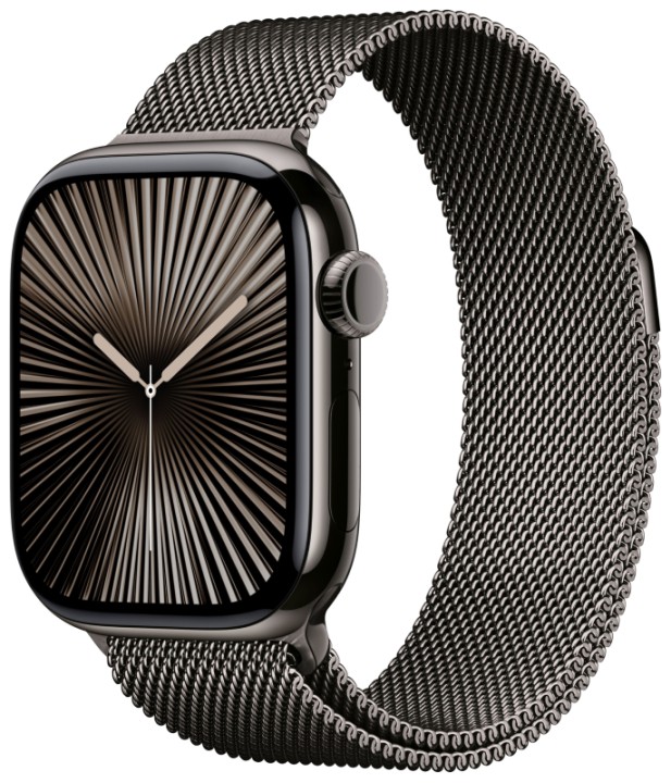Apple Watch S10 42mm Slate Titanium Case with Slate Milanese Loop