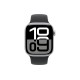 Apple Watch S10 42mm Silver Aluminum Case with Black Sport Band S/M