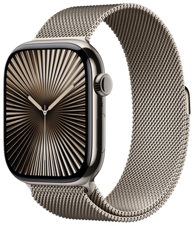 Apple Watch S10 46mm Natural Titanium Case with Natural Milanese Loop S/M (US)