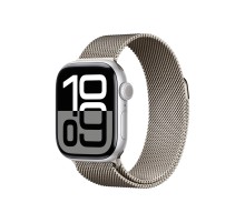 Apple Watch S10 42mm Silver Aluminum Case with Natural Milanese Loop