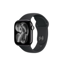 Apple Watch S11 42mm Jet Black Aluminum Case with Black Sport Band M/L