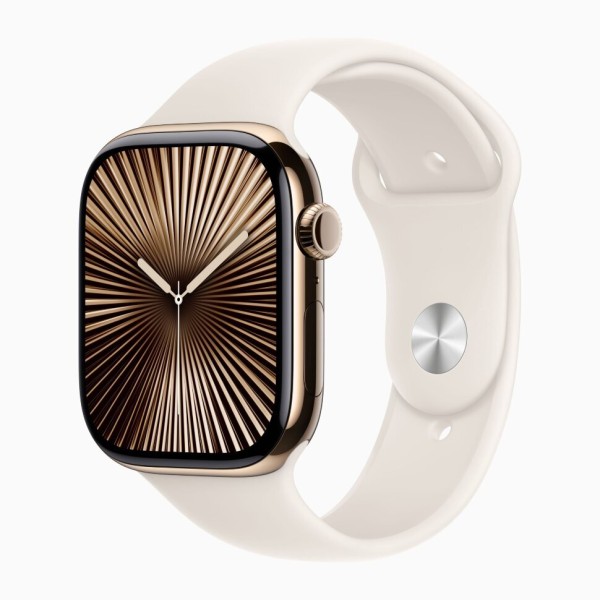 Apple Watch S10 42mm Gold Titanium Case with Starlight Sport Band S/M (US)