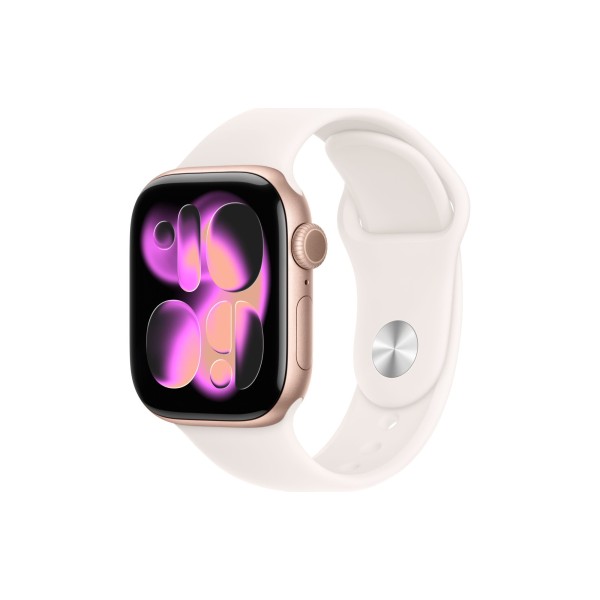Apple Watch S11 46mm Rose Gold Aluminum Case with Light Blush Sport Band S/M