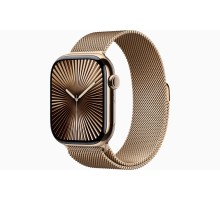 Apple Watch S10 46mm Gold Titanium Case with Gold Milanese Loop M/L (US)