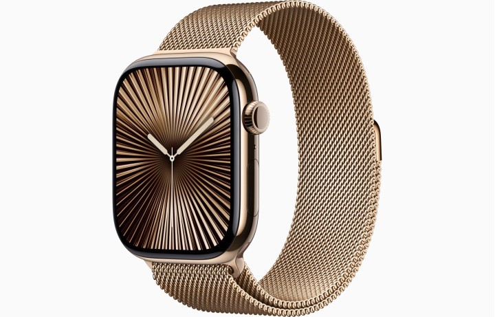 Apple Watch S10 46mm Gold Titanium Case with Gold Milanese Loop M/L (US)