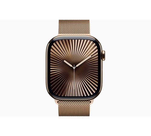 Роскошные Apple Watch S10 46 мм с золотым титановым корпусом и Milanese Loop M/L (США)