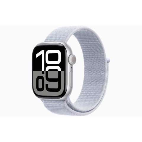 Apple Watch S10 42mm Silver Aluminium Case with Blue Cloud Sport Loop