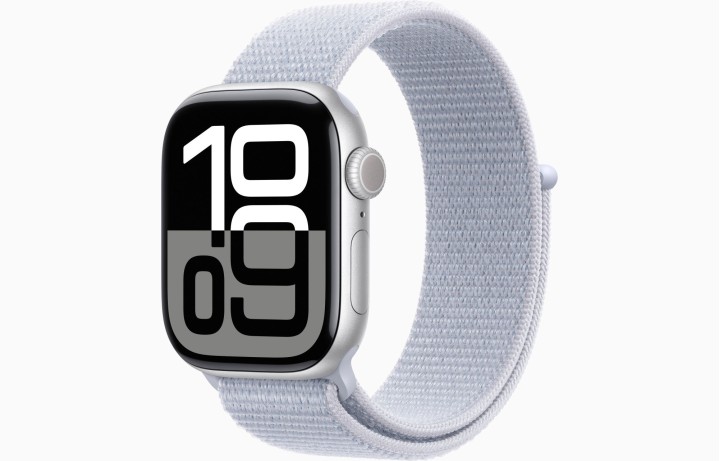 Apple Watch S10 42mm Silver Aluminium Case with Blue Cloud Sport Loop
