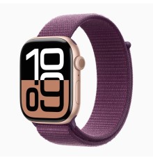 Apple Watch S10 42mm Rose Gold Aluminum Case with Plum Sport Loop