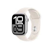 Apple Watch S10 42mm Silver Aluminium Case with with Starlight Sport Band  S/M