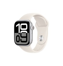 Apple Watch S10 42mm Silver Aluminium Case with with Starlight Sport Band  S/M