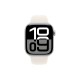 Apple Watch S10 42 мм в серебристом алюминиевом корпусе с ремешком Starlight Sport, размер S/M