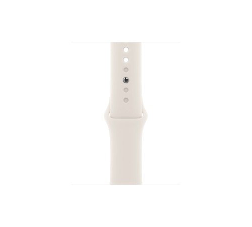 Apple Watch S10 42 мм в серебристом алюминиевом корпусе с ремешком Starlight Sport, размер S/M