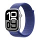 Apple Watch S10 42 мм с серебристым алюминиевым корпусом и спортивным ремешком Ultramarine
