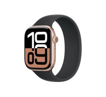 Apple Watch S10 46mm Rose Gold Aluminum Case with Black Solo Loop Size 9