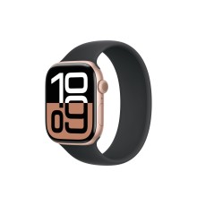 Apple Watch S10 46mm Rose Gold Aluminum Case with Black Solo Loop Size 9