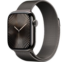 Apple Watch S10 46mm Slate Titanium Case with Slate Milanese Loop M/L