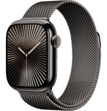 Apple Watch S10 46mm Slate Titanium Case with Slate Milanese Loop M/L
