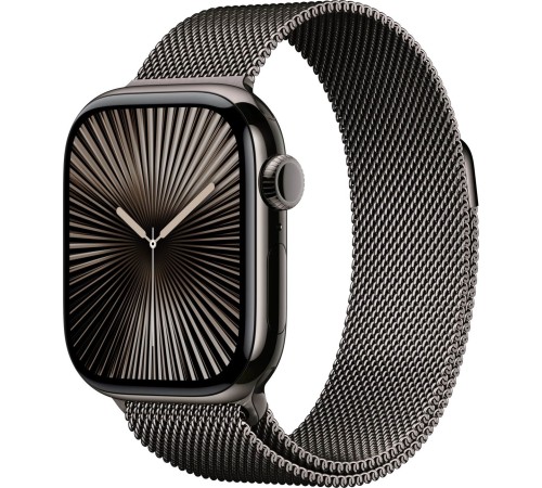 Apple Watch S10 46 мм в титановом корпусе Slate с браслетом Milanese Loop M/L — стиль и функциональность