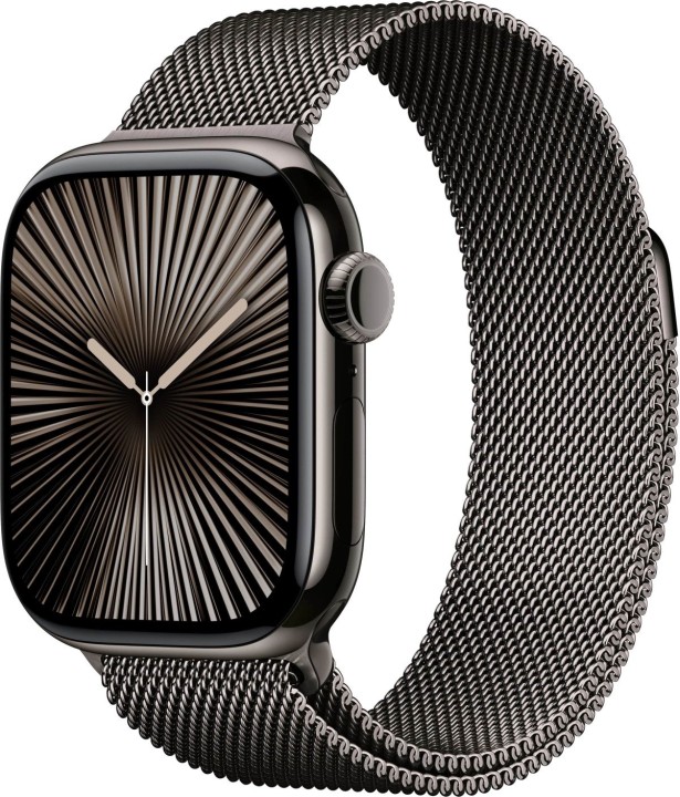 Apple Watch S10 46mm Slate Titanium Case with Slate Milanese Loop M/L