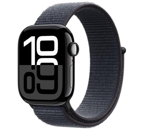 Новые Apple Watch S10 46 мм: стильные часы в алюминиевом корпусе Jet Black с Sport Loop