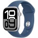 Apple Watch S10 42 мм с алюминиевым корпусом цвета «серебро» и спортивным ремешком «деним», размер M/L