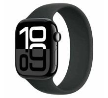 Apple Watch S10 46mm Jet Black Aluminum Case with Black Solo Loop Size 10