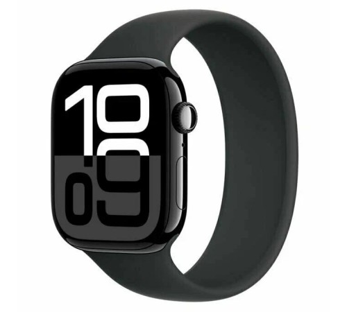 Роскошные Apple Watch S10 46mm в чёрном алюминиевом корпусе с ремешком Solo Loop, размер 10