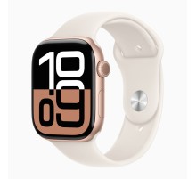 Apple Watch S10 42mm Rose Gold Aluminium Case with Starlight Sport Band S/M