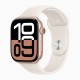 Роскошные Apple Watch S10 42 мм в розовом золотом алюминиевом корпусе со спортивным ремешком Starlight, размер S/M