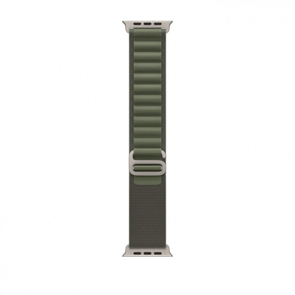 Ремешок для Apple Watch Ultra 49mm Dark Green Alpine Loop - L (Зеленый) Natural Titanium Finish
