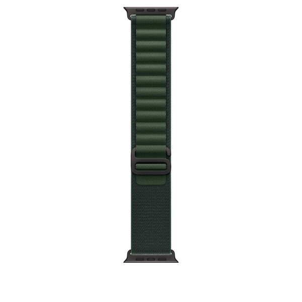 Ремешок для Apple Watch Ultra 49mm Dark Green Alpine Loop - M (Зеленый) Black Titanium Finish