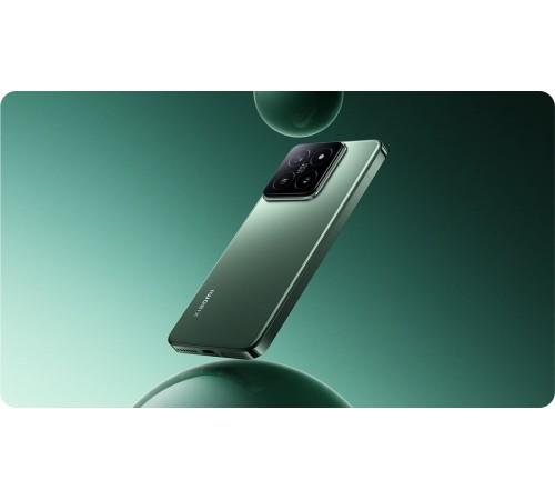 Смартфон Xiaomi 14 12/512 ГБ в зелёном цвете — мощный и стильный гаджет.
