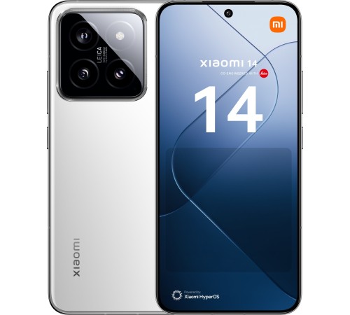 Смартфон Xiaomi 14 12/256 ГБ (RU) в белом цвете — мощный и стильный гаджет.