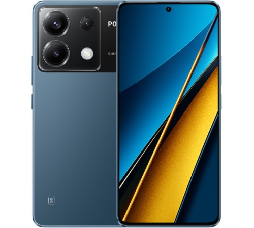 Смартфон Xiaomi POCO X6 5G 12/256 ГБ, Dual nano-SIM, синий — мощный выбор для истинных ценителей технологий.
