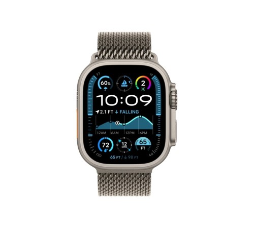 Apple Watch Ultra 2 (2024): умные часы с GPS и Cellular, корпус из бежевого титана, ремешок Natural Titanium Milanese Loop