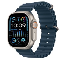 Умные часы Apple Watch Ultra 2 (2024) GPS + Cellular, 49 мм, корпус из бежевого титана, ремешок Ocean Band Navy HK синего цвета